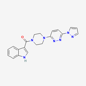 molecular formula C20H19N7O B3009507 (4-(6-(1H-吡唑-1-基)哒嗪-3-基)哌嗪-1-基)(1H-吲哚-3-基)甲苯酮 CAS No. 1251611-44-5