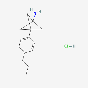 molecular formula C14H20ClN B3009510 3-(4-丙基苯基)双环[1.1.1]戊烷-1-胺；盐酸盐 CAS No. 2416229-53-1