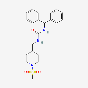 molecular formula C21H27N3O3S B3009512 1-Benzhydryl-3-((1-(methylsulfonyl)piperidin-4-yl)methyl)urea CAS No. 1234980-86-9