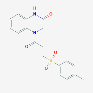 molecular formula C18H18N2O4S B3009517 4-(3-甲苯磺酰基丙酰)-3,4-二氢喹喔啉-2(1H)-酮 CAS No. 952812-63-4