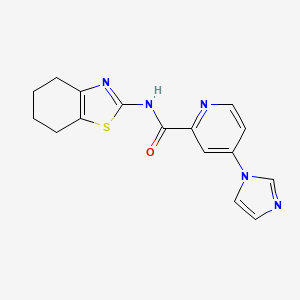 molecular formula C16H15N5OS B3009519 4-(1H-咪唑-1-基)-N-(4,5,6,7-四氢苯并[d]噻唑-2-基)吡啶甲酰胺 CAS No. 1421501-19-0