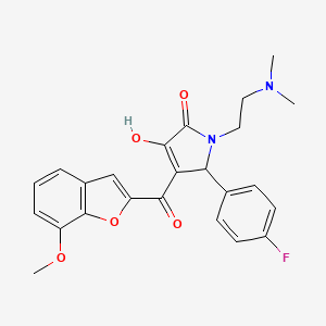 molecular formula C24H23FN2O5 B3009524 1-(2-(dimethylamino)ethyl)-5-(4-fluorophenyl)-3-hydroxy-4-(7-methoxybenzofuran-2-carbonyl)-1H-pyrrol-2(5H)-one CAS No. 623539-57-1