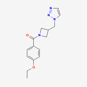 molecular formula C15H18N4O2 B3009525 (4-Ethoxyphenyl)-[3-(triazol-1-ylmethyl)azetidin-1-yl]methanone CAS No. 2320889-59-4