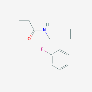 molecular formula C14H16FNO B3009526 N-[[1-(2-Fluorophenyl)cyclobutyl]methyl]prop-2-enamide CAS No. 2196444-20-7