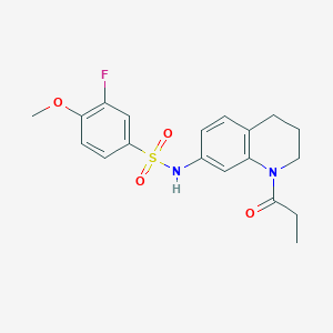 molecular formula C19H21FN2O4S B3009530 3-fluoro-4-methoxy-N-(1-propionyl-1,2,3,4-tetrahydroquinolin-7-yl)benzenesulfonamide CAS No. 946290-61-5