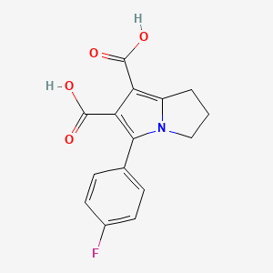 molecular formula C15H12FNO4 B3009536 5-(4-氟苯基)-2,3-二氢-1H-吡咯利嗪-6,7-二甲酸 CAS No. 303145-42-8