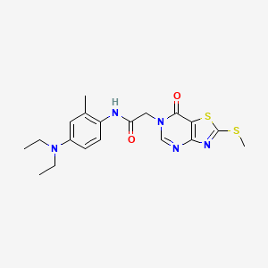 molecular formula C19H23N5O2S2 B3009546 N-(4-(diethylamino)-2-methylphenyl)-2-(2-(methylthio)-7-oxothiazolo[4,5-d]pyrimidin-6(7H)-yl)acetamide CAS No. 1114902-44-1