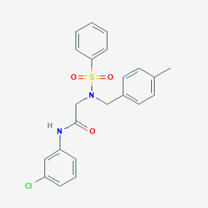 molecular formula C22H21ClN2O3S B300956 N-(3-chlorophenyl)-2-[(4-methylbenzyl)(phenylsulfonyl)amino]acetamide 