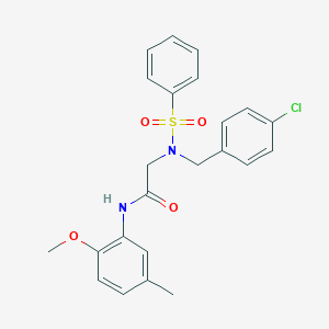 molecular formula C23H23ClN2O4S B300957 N~2~-(4-chlorobenzyl)-N-(2-methoxy-5-methylphenyl)-N~2~-(phenylsulfonyl)glycinamide 