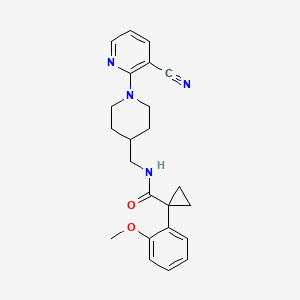 molecular formula C23H26N4O2 B3009574 N-((1-(3-氰基吡啶-2-基)哌啶-4-基)甲基)-1-(2-甲氧基苯基)环丙烷甲酰胺 CAS No. 2034238-41-8