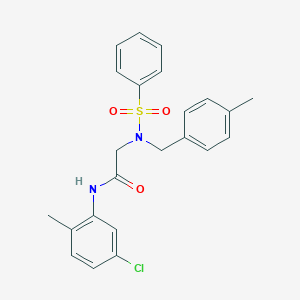 2-[benzenesulfonyl-[(4-methylphenyl)methyl]amino]-N-(5-chloro-2-methylphenyl)acetamide