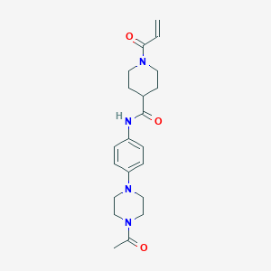 molecular formula C21H28N4O3 B3009580 N-[4-(4-Acetylpiperazin-1-yl)phenyl]-1-prop-2-enoylpiperidine-4-carboxamide CAS No. 2361839-59-8