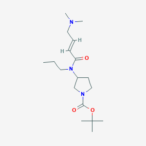 molecular formula C18H33N3O3 B3009582 Tert-butyl 3-[[(E)-4-(dimethylamino)but-2-enoyl]-propylamino]pyrrolidine-1-carboxylate CAS No. 2411331-82-1