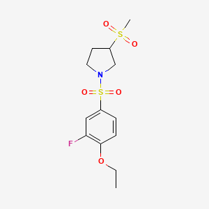1-((4-Ethoxy-3-fluorophenyl)sulfonyl)-3-(methylsulfonyl)pyrrolidine