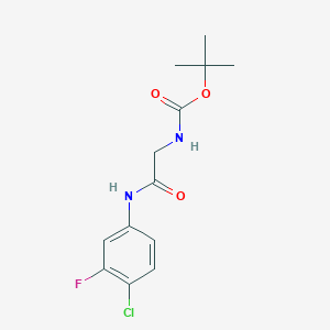molecular formula C13H16ClFN2O3 B3009591 N-(叔丁氧羰基)-N1-(4-氯-3-氟苯基)甘氨酰胺 CAS No. 1822679-43-5