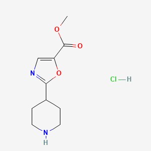 molecular formula C10H15ClN2O3 B3009592 盐酸甲基-2-哌啶-4-基-1,3-恶唑-5-羧酸酯 CAS No. 2247103-95-1