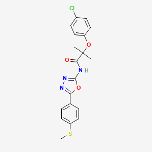 2-(4-chlorophenoxy)-2-methyl-N-(5-(4-(methylthio)phenyl)-1,3,4-oxadiazol-2-yl)propanamide