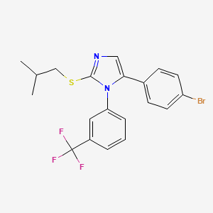 molecular formula C20H18BrF3N2S B3009598 5-(4-bromophenyl)-2-(isobutylthio)-1-(3-(trifluoromethyl)phenyl)-1H-imidazole CAS No. 1226458-12-3