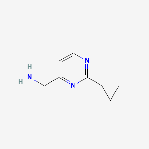 molecular formula C8H11N3 B3009603 (2-环丙基嘧啶-4-基)甲胺 CAS No. 1339530-97-0