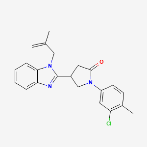 molecular formula C22H22ClN3O B3009614 1-(3-chloro-4-methylphenyl)-4-(1-(2-methylallyl)-1H-benzo[d]imidazol-2-yl)pyrrolidin-2-one CAS No. 847397-37-9