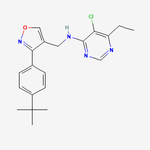 molecular formula C20H23ClN4O B3009622 N-({3-[4-(tert-butyl)phenyl]-4-isoxazolyl}methyl)-5-chloro-6-ethyl-4-pyrimidinamine CAS No. 866042-43-5