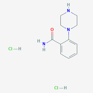 molecular formula C11H17Cl2N3O B3009624 2-(Piperazin-1-yl)benzamide dihydrochloride CAS No. 1049728-35-9; 179480-81-0