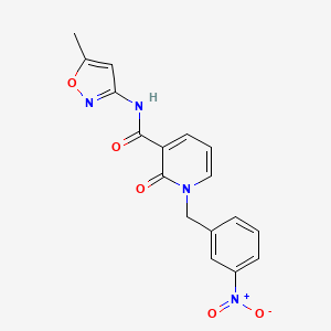 molecular formula C17H14N4O5 B3009625 N-(5-methylisoxazol-3-yl)-1-(3-nitrobenzyl)-2-oxo-1,2-dihydropyridine-3-carboxamide CAS No. 946332-26-9