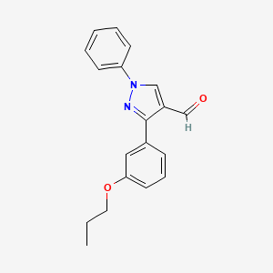 molecular formula C19H18N2O2 B3009630 1-phenyl-3-(3-propoxyphenyl)-1H-pyrazole-4-carbaldehyde CAS No. 1234692-21-7