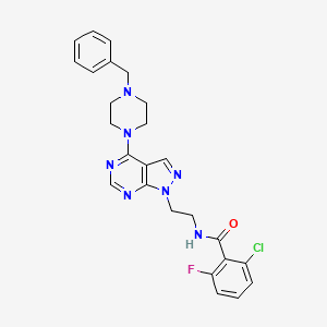 N-(2-(4-(4-benzylpiperazin-1-yl)-1H-pyrazolo[3,4-d]pyrimidin-1-yl)ethyl)-2-chloro-6-fluorobenzamide