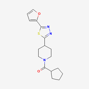 molecular formula C17H21N3O2S B3009642 Cyclopentyl(4-(5-(furan-2-yl)-1,3,4-thiadiazol-2-yl)piperidin-1-yl)methanone CAS No. 1172035-95-8