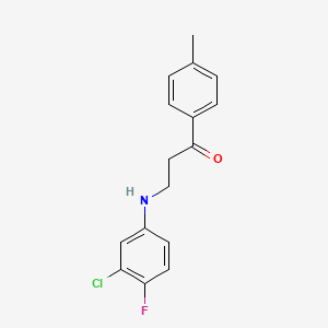 3-(3-Chloro-4-fluoroanilino)-1-(4-methylphenyl)-1-propanone