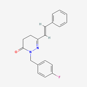 molecular formula C19H17FN2O B3009648 2-(4-fluorobenzyl)-6-styryl-4,5-dihydro-3(2H)-pyridazinone CAS No. 303146-74-9