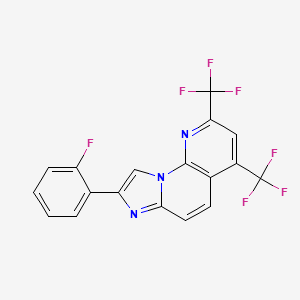 molecular formula C18H8F7N3 B3009651 8-(2-Fluorophenyl)-2,4-bis(trifluoromethyl)imidazo[1,2-a][1,8]naphthyridine CAS No. 860788-42-7