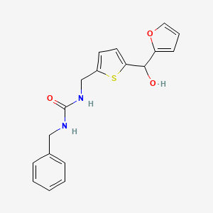 molecular formula C18H18N2O3S B3009653 1-苄基-3-((5-(呋喃-2-基(羟基)甲基)噻吩-2-基)甲基)脲 CAS No. 1795298-40-6