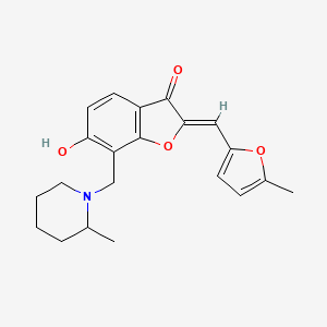 (Z)-6-hydroxy-2-((5-methylfuran-2-yl)methylene)-7-((2-methylpiperidin-1-yl)methyl)benzofuran-3(2H)-one