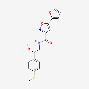 molecular formula C17H16N2O4S B3009658 5-(呋喃-2-基)-N-(2-羟基-2-(4-(甲硫基)苯基)乙基)异恶唑-3-甲酰胺 CAS No. 1448073-64-0