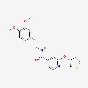 molecular formula C20H24N2O4S B3009663 N-(3,4-dimethoxyphenethyl)-2-((tetrahydrothiophen-3-yl)oxy)isonicotinamide CAS No. 2034360-86-4