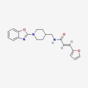 molecular formula C20H21N3O3 B3009665 (E)-N-((1-(苯并[d]恶唑-2-基)哌啶-4-基)甲基)-3-(呋喃-2-基)丙烯酰胺 CAS No. 1798402-59-1