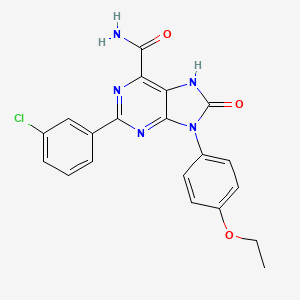 2-(3-chlorophenyl)-9-(4-ethoxyphenyl)-8-oxo-8,9-dihydro-7H-purine-6-carboxamide