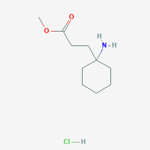 molecular formula C10H20ClNO2 B3009686 Methyl 3-(1-aminocyclohexyl)propanoate hydrochloride CAS No. 2138145-33-0