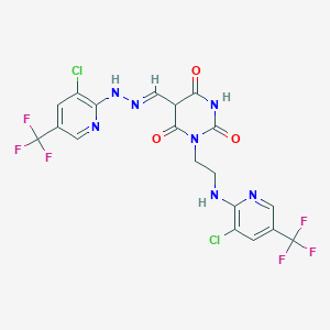 1-(2-{[3-chloro-5-(trifluoromethyl)-2-pyridinyl]amino}ethyl)-2,4,6-trioxohexahydro-5-pyrimidinecarbaldehyde N-[3-chloro-5-(trifluoromethyl)-2-pyridinyl]hydrazone