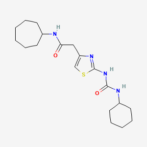 N-cycloheptyl-2-(2-(3-cyclohexylureido)thiazol-4-yl)acetamide