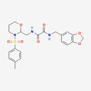 N1-(benzo[d][1,3]dioxol-5-ylmethyl)-N2-((3-tosyl-1,3-oxazinan-2-yl)methyl)oxalamide