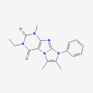 molecular formula C18H19N5O2 B3009704 2-乙基-4,7,8-三甲基-6-苯基嘌呤[7,8-a]咪唑-1,3-二酮 CAS No. 877644-44-5