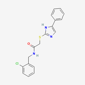 molecular formula C18H16ClN3OS B3009709 N-(2-氯苄基)-2-((5-苯基-1H-咪唑-2-基)硫代)乙酰胺 CAS No. 942009-34-9