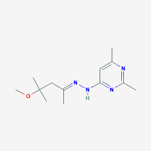 molecular formula C13H22N4O B3009713 4-[2-(4-Methoxy-4-methylpentan-2-ylidene)hydrazin-1-yl]-2,6-dimethylpyrimidine CAS No. 1955564-17-6