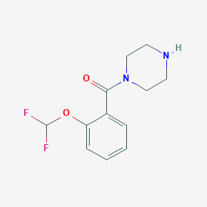 molecular formula C12H14F2N2O2 B3009718 1-[2-(Difluoromethoxy)benzoyl]piperazine CAS No. 446267-49-8