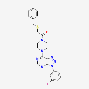 molecular formula C23H22FN7OS B3009722 2-(benzylthio)-1-(4-(3-(3-fluorophenyl)-3H-[1,2,3]triazolo[4,5-d]pyrimidin-7-yl)piperazin-1-yl)ethanone CAS No. 920227-78-7