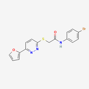 molecular formula C16H12BrN3O2S B3009723 N-(4-溴苯基)-2-[6-(呋喃-2-基)嘧啶-3-基]硫代乙酰胺 CAS No. 872723-78-9