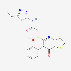 N-(5-ethyl-1,3,4-thiadiazol-2-yl)-2-[[3-(2-methoxyphenyl)-4-oxo-6,7-dihydrothieno[3,2-d]pyrimidin-2-yl]sulfanyl]acetamide